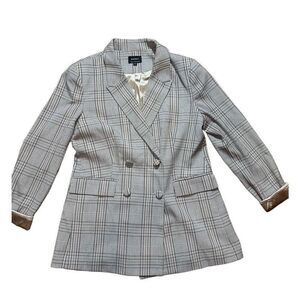 Bardot x Revolve tan gray long line button closure blazer sz‎ M